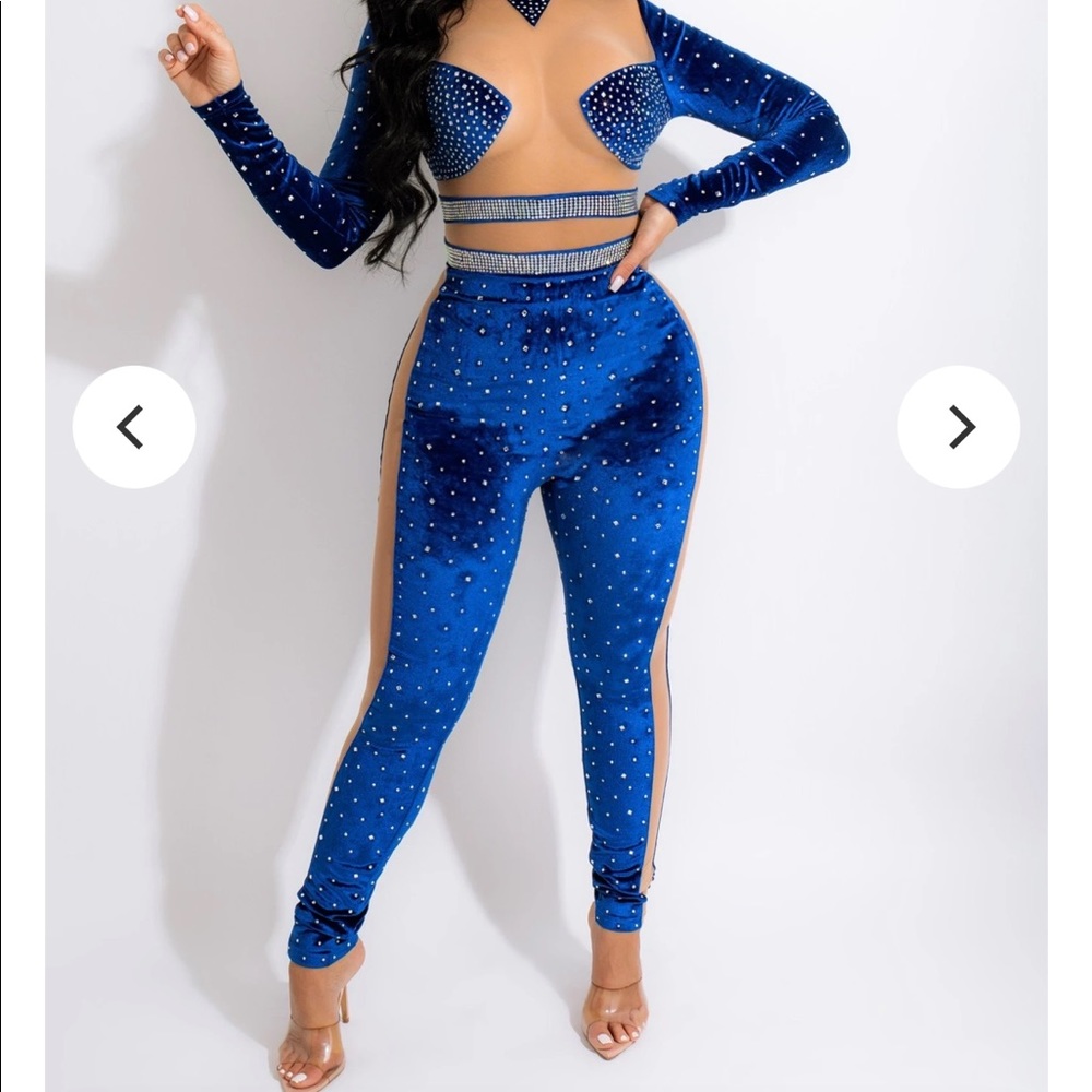 I Wanna Know Jumpsuit Blue from Diva botique